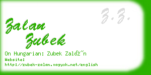 zalan zubek business card